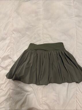 No Boundaries Olive Pleated Mini Skirt